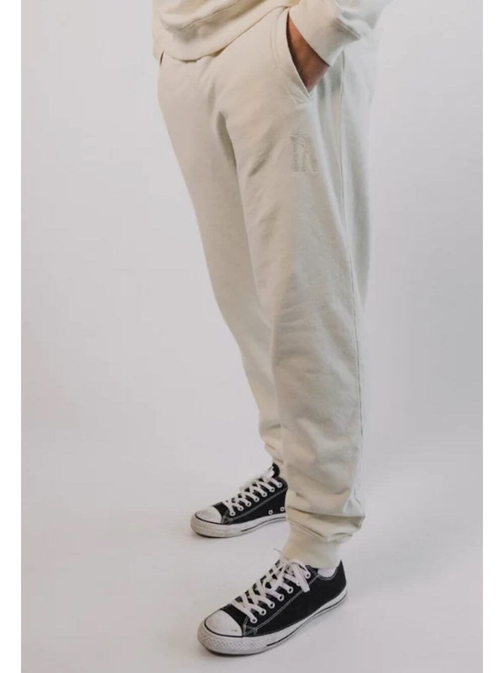 Fore All 100 % Jogger Pocket Sweat Pant Made in USA Cream Size Extra Large NEW